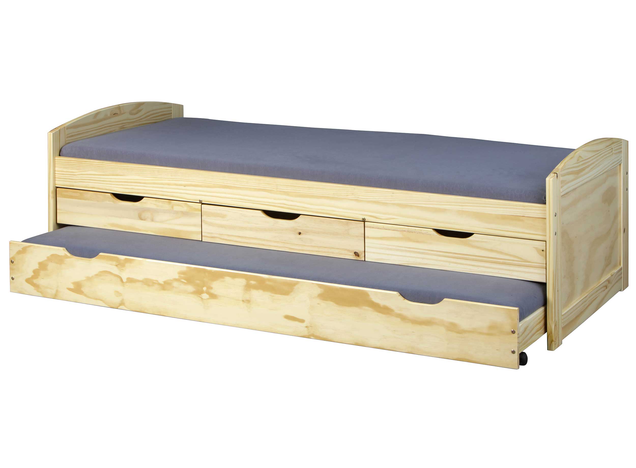 Lit banquette gigogne Thomas 90x200 - bois massif - Image 9