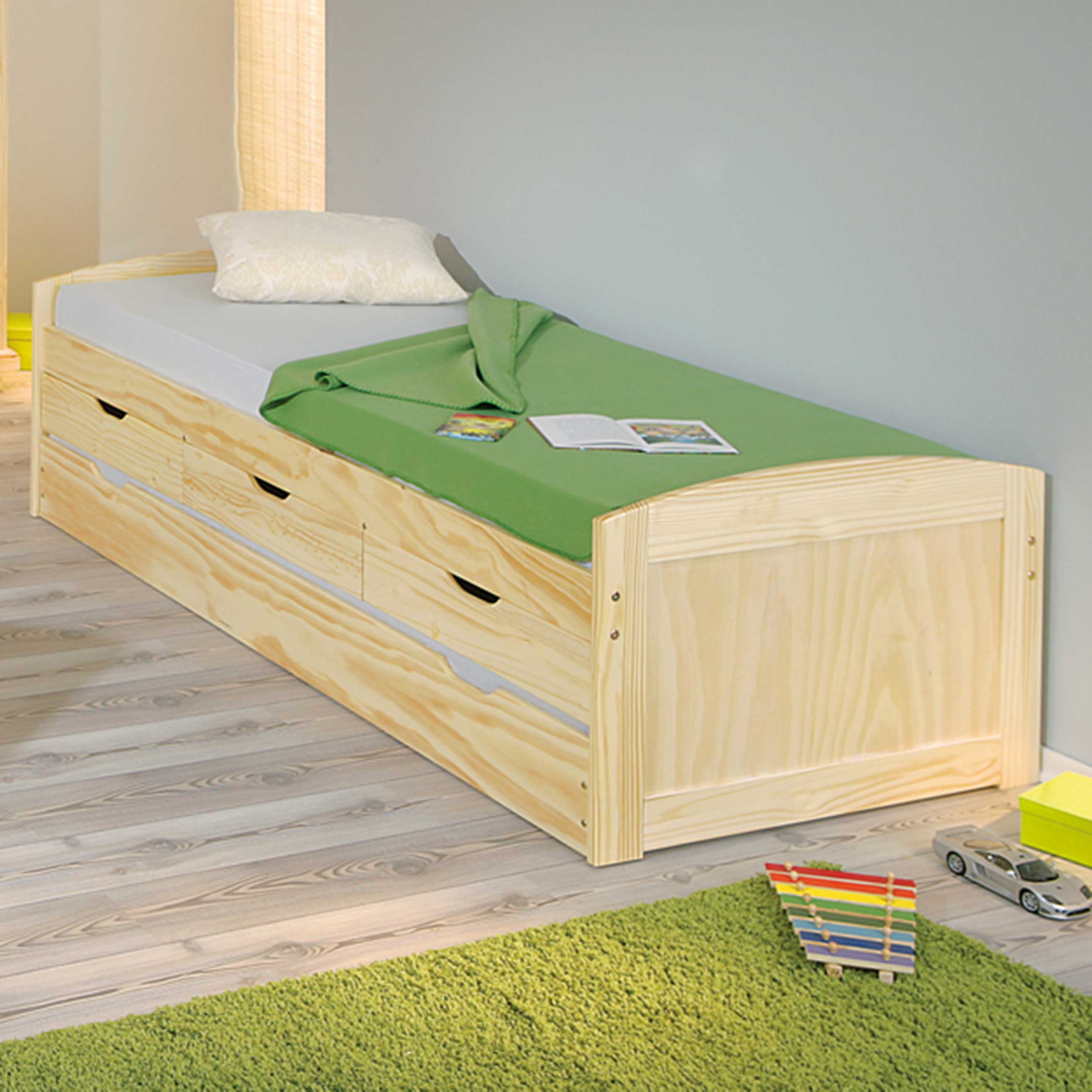 Lit banquette gigogne Thomas 90x200 - bois massif