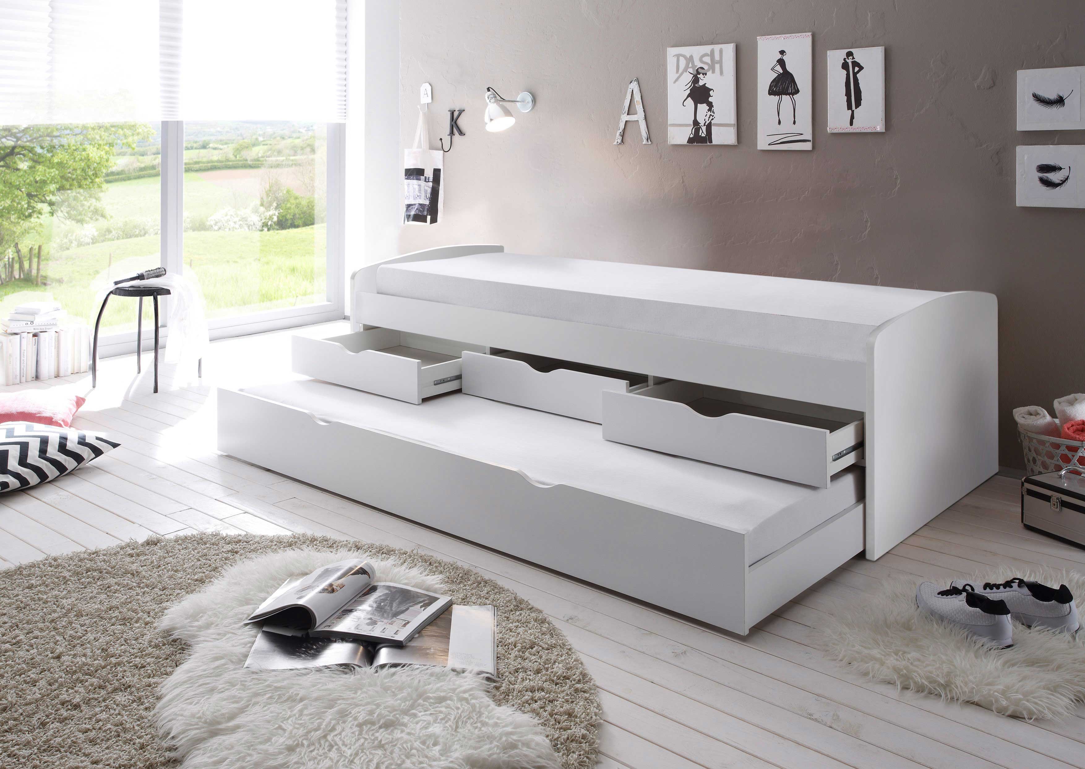 Lit banquette Nasri 90x200 avec tiroir de lit - blanc - Image 7
