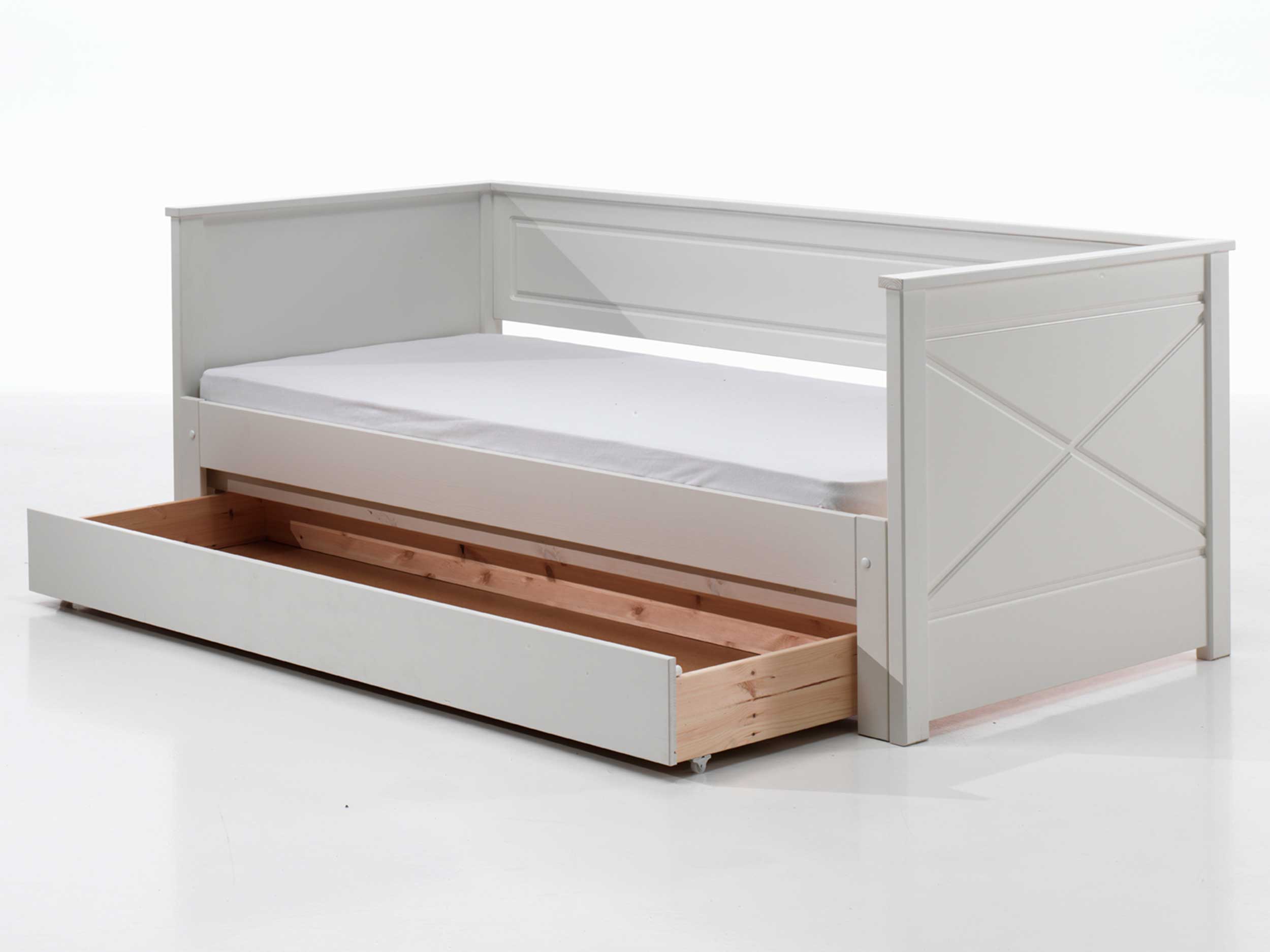 Lit banquette Pepin extensible avec tiroir de lit bois pin - blanc - Image 7