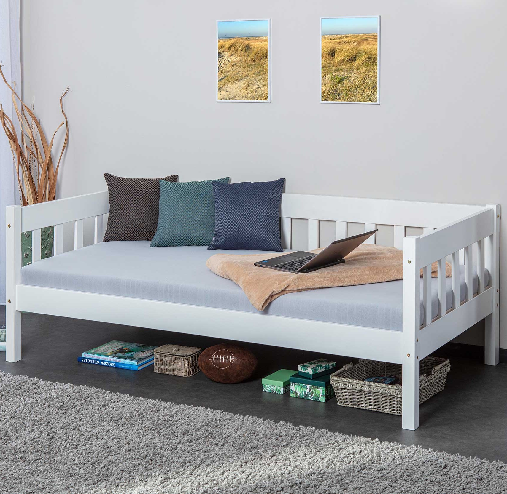 Lit banquette Sarco 90x200 - blanc