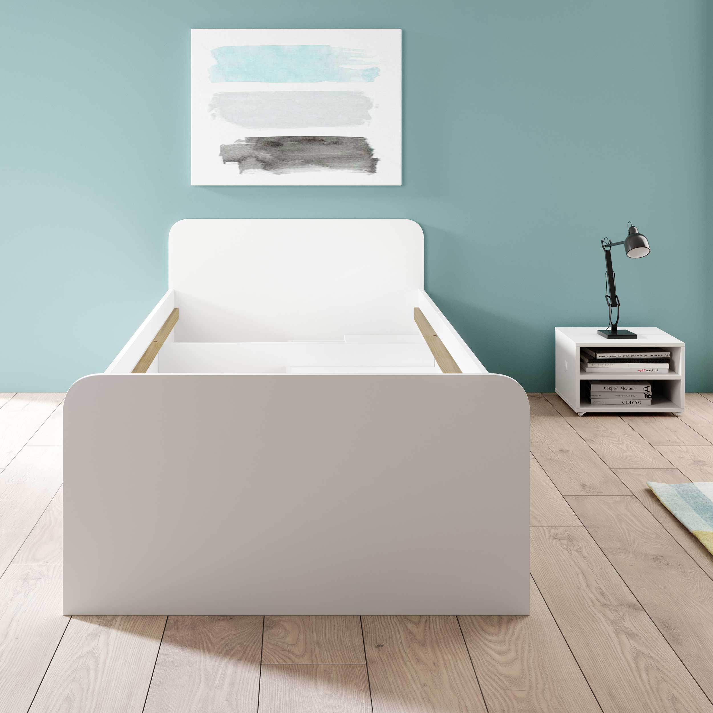 Lit Barko 90x200 cm avec 3 tiroirs - blanc - Image 2