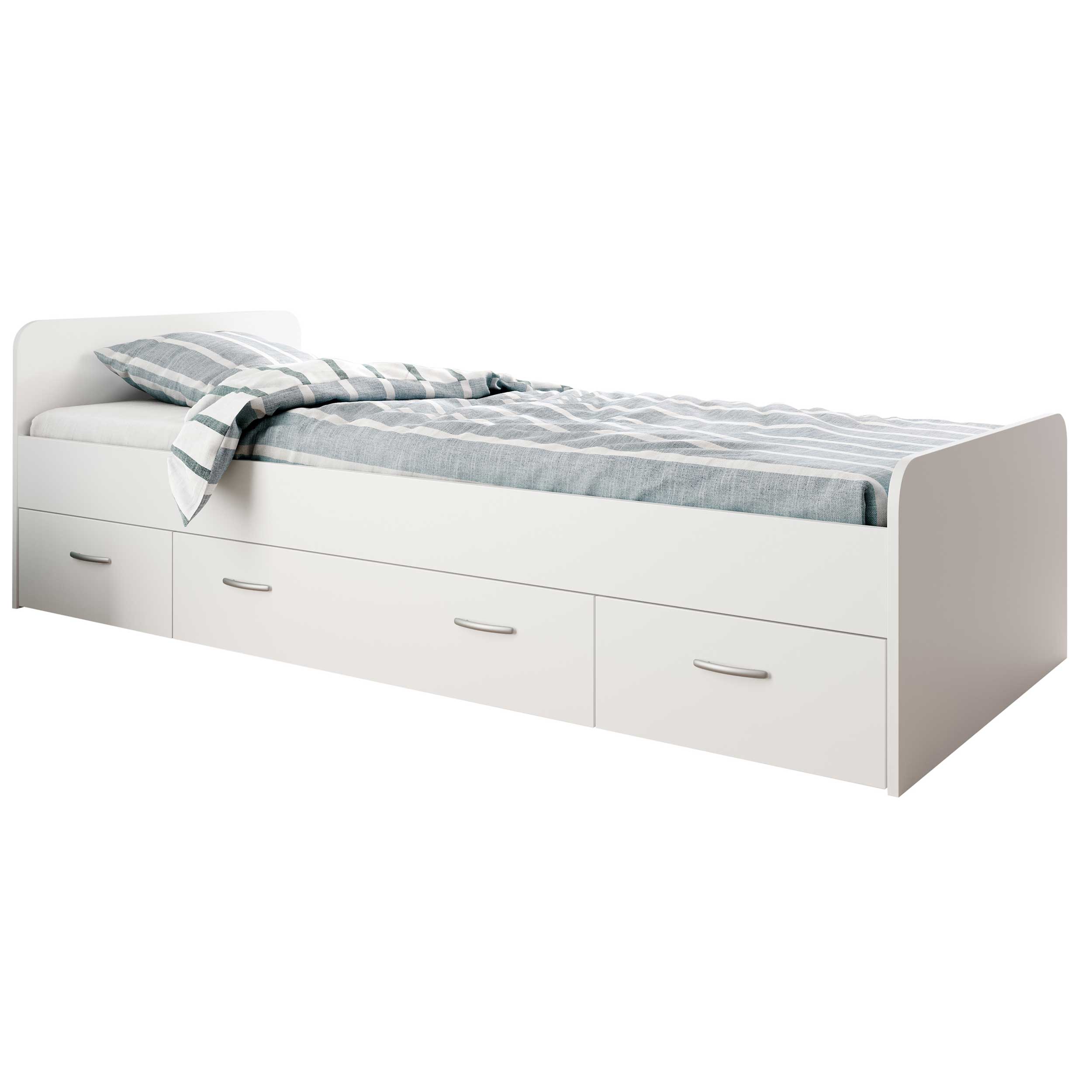 Lit Barko 90x200 cm avec 3 tiroirs - blanc - Image 11