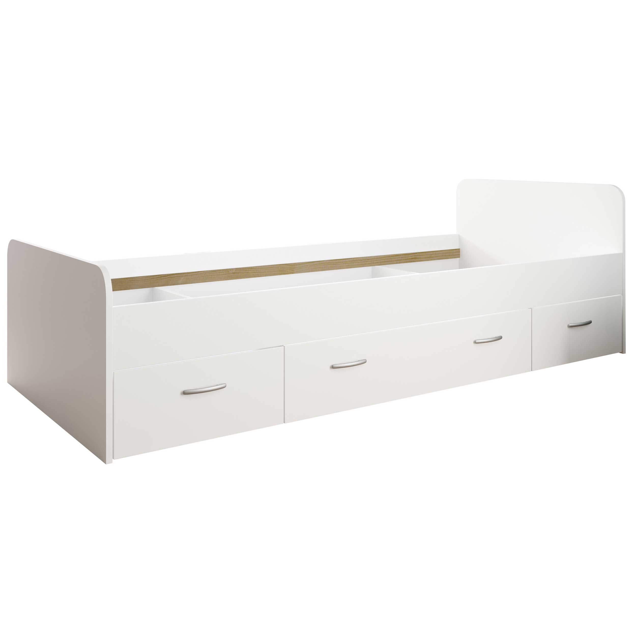 Lit Barko 90x200 cm avec 3 tiroirs - blanc - Image 5