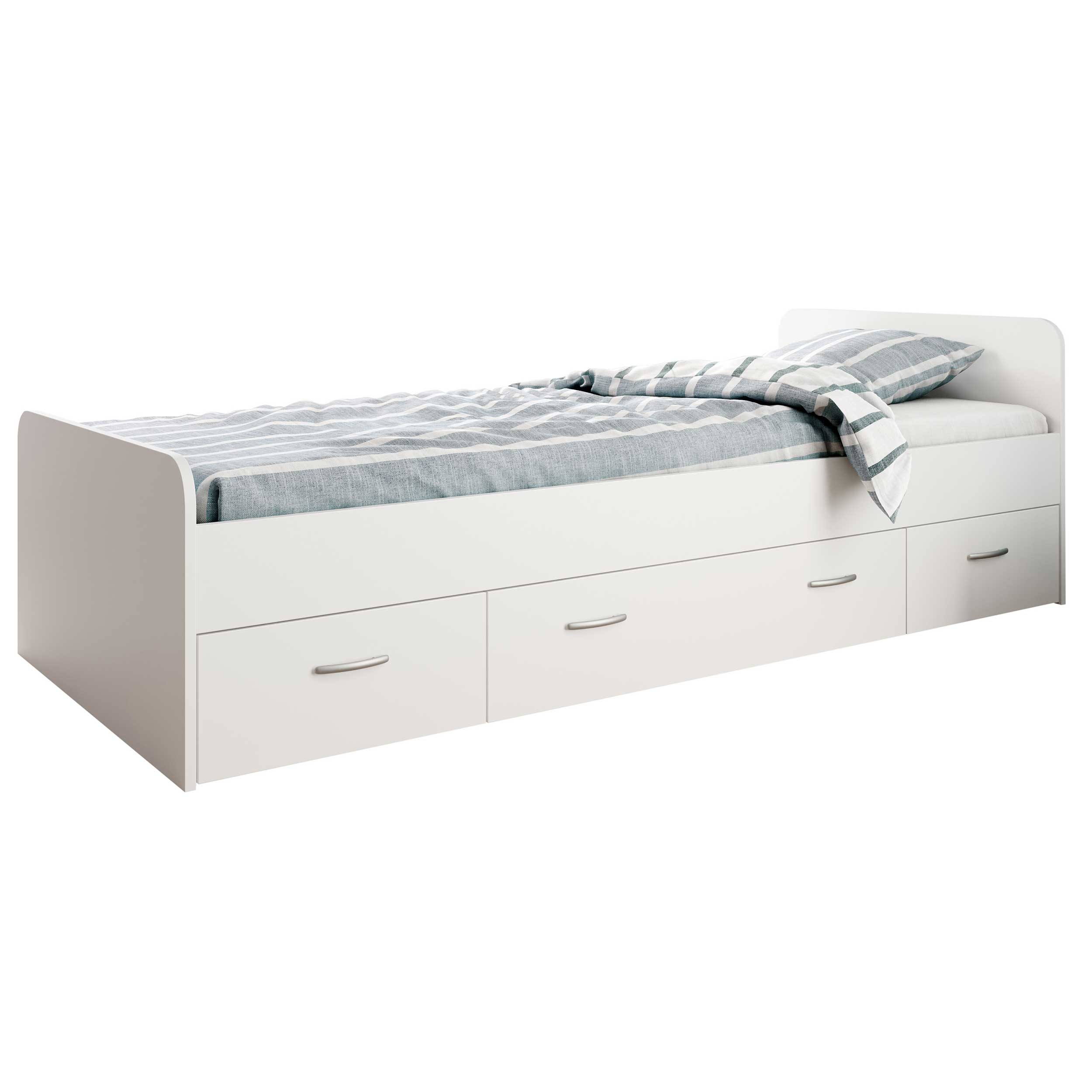 Lit Barko 90x200 cm avec 3 tiroirs - blanc - Image 7