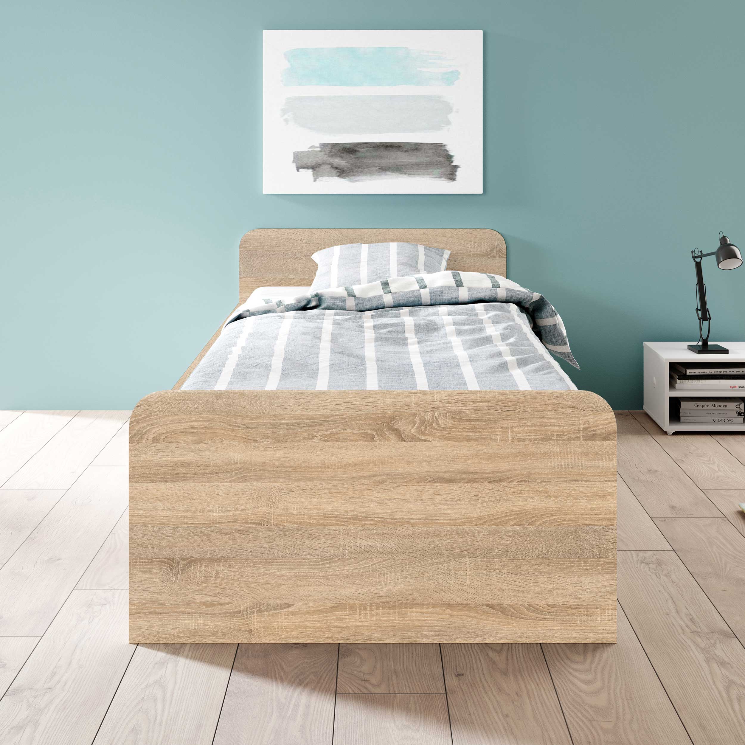 Lit Barko 90x200 cm avec 3 tiroirs - chêne sonoma - Image 8