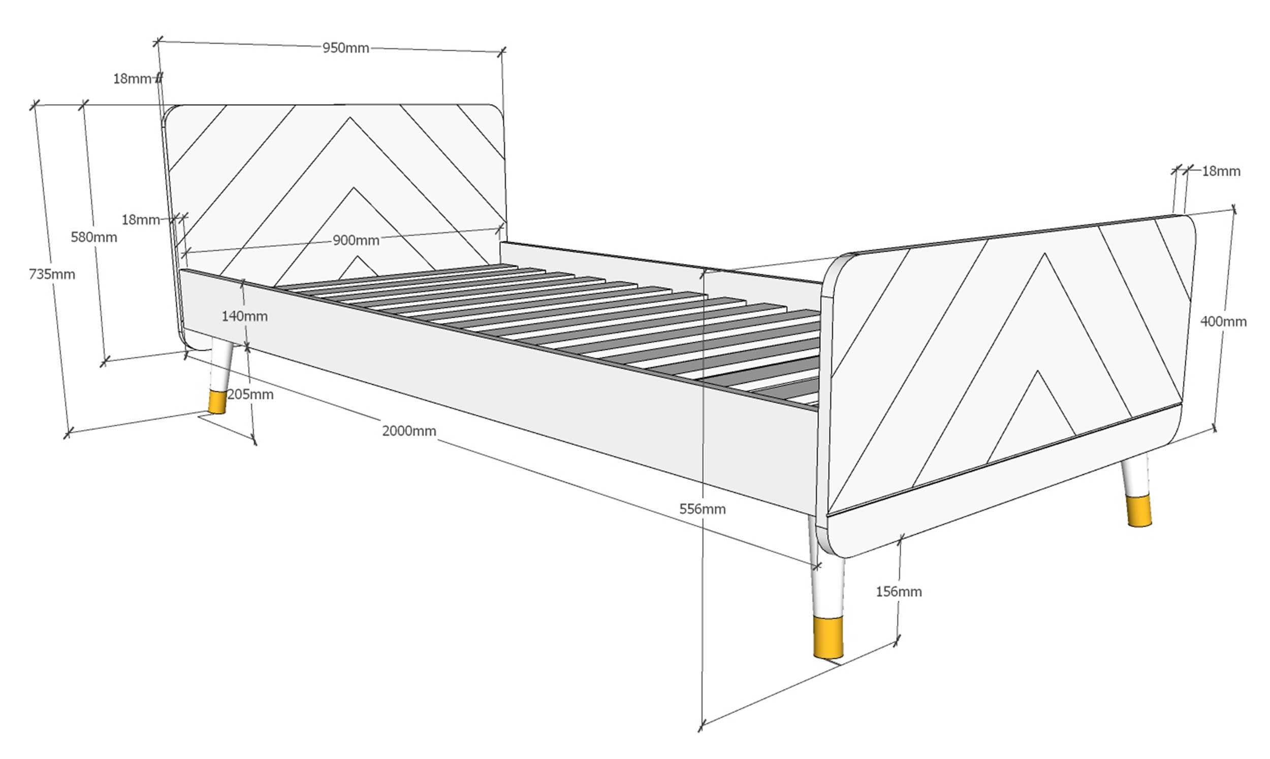 Lit Billy 90x200 - rose - Image 5