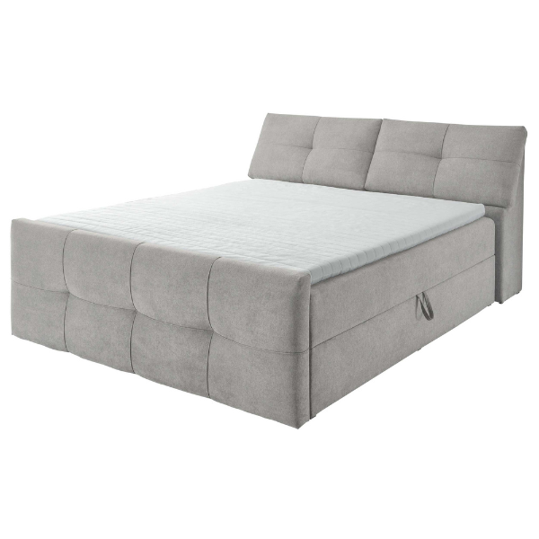 Lit boxspring Fitzroy 160x200cm avec espace de rangement - gris - Image 11