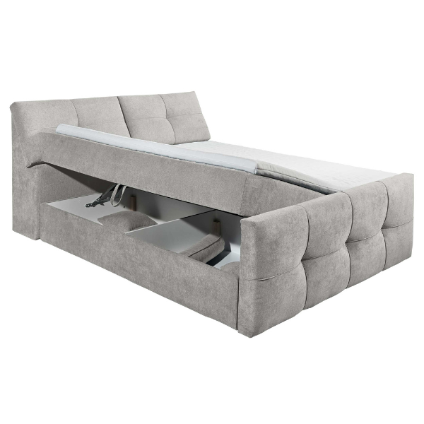 Lit boxspring Fitzroy 160x200cm avec espace de rangement - gris - Image 10