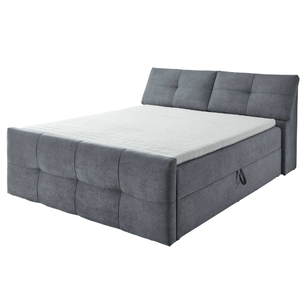 Lit boxspring Fitzroy 180x200cm avec espace de rangement - anthracite - Image 11