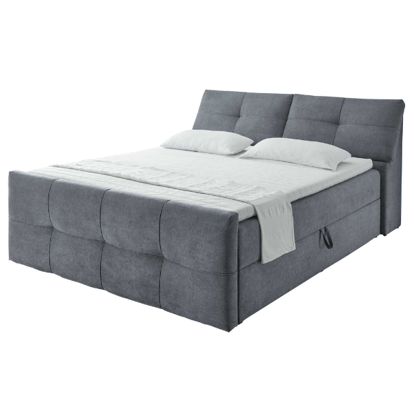 Lit boxspring Fitzroy 180x200cm avec espace de rangement - anthracite - Image 4
