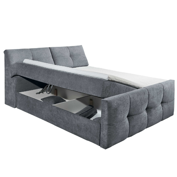Lit boxspring Fitzroy 180x200cm avec espace de rangement - anthracite - Image 10
