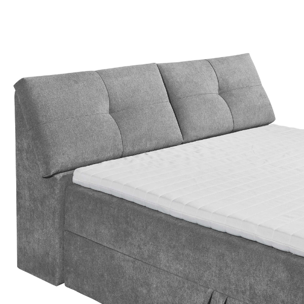 Lit boxspring Fitzroy 180x200cm avec espace de rangement - gris foncé - Image 6