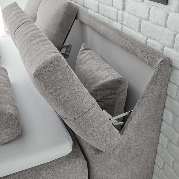 Lit boxspring Fitzroy 180x200cm avec espace de rangement - gris - Image 5