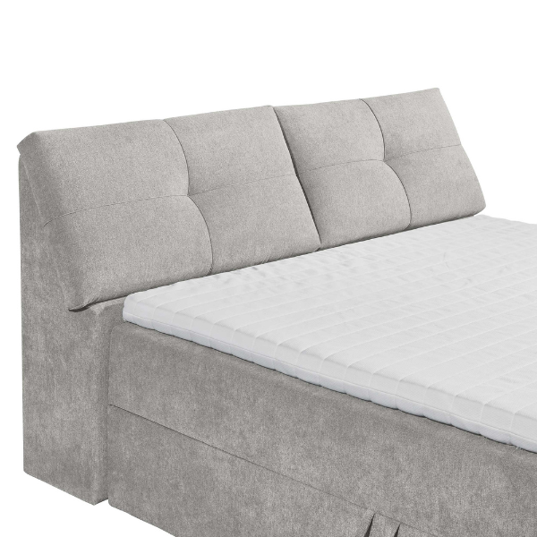 Lit boxspring Fitzroy 180x200cm avec espace de rangement - gris - Image 8