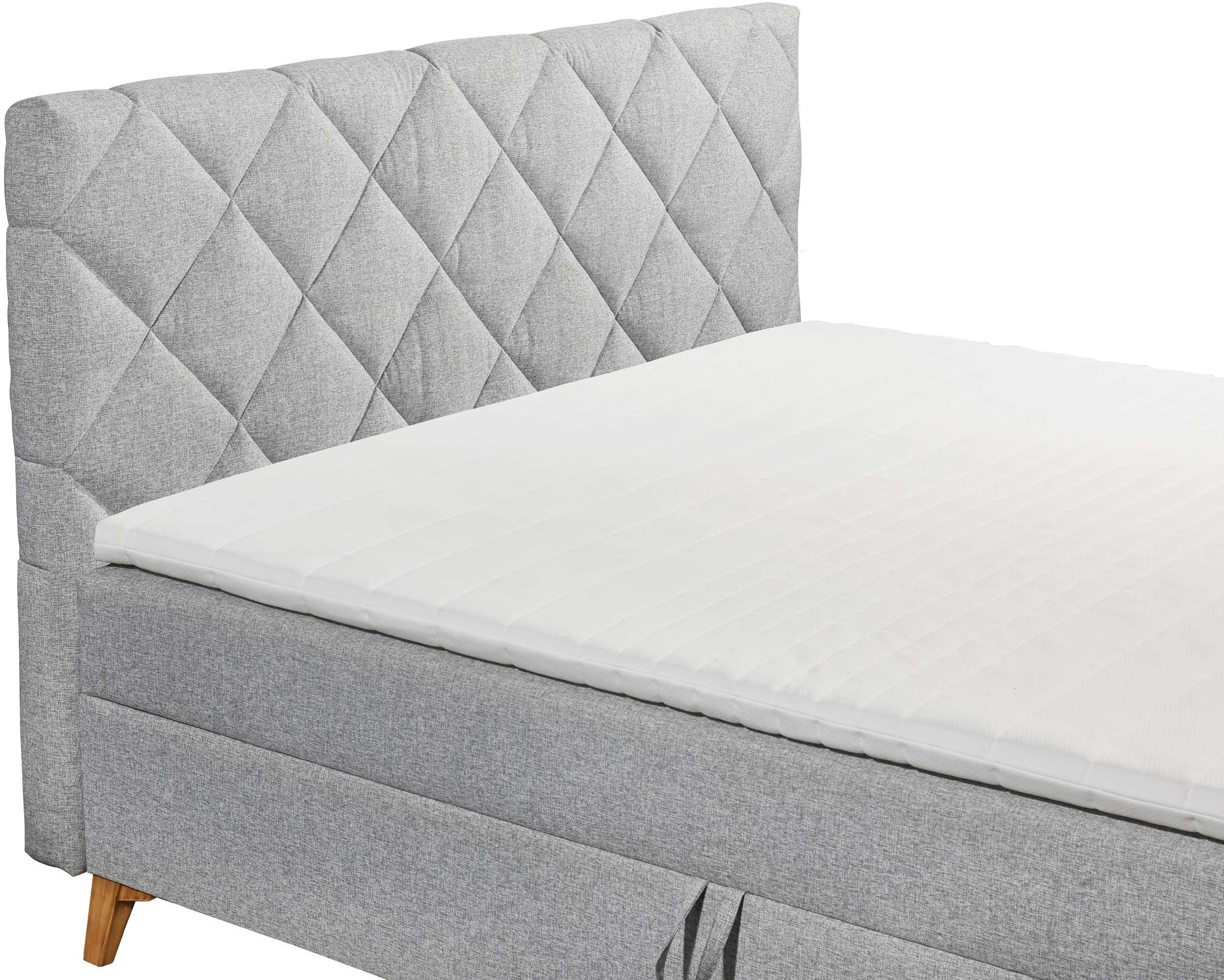 Lit boxspring Redford 160x200cm avec espace de rangement - gris - Image 2