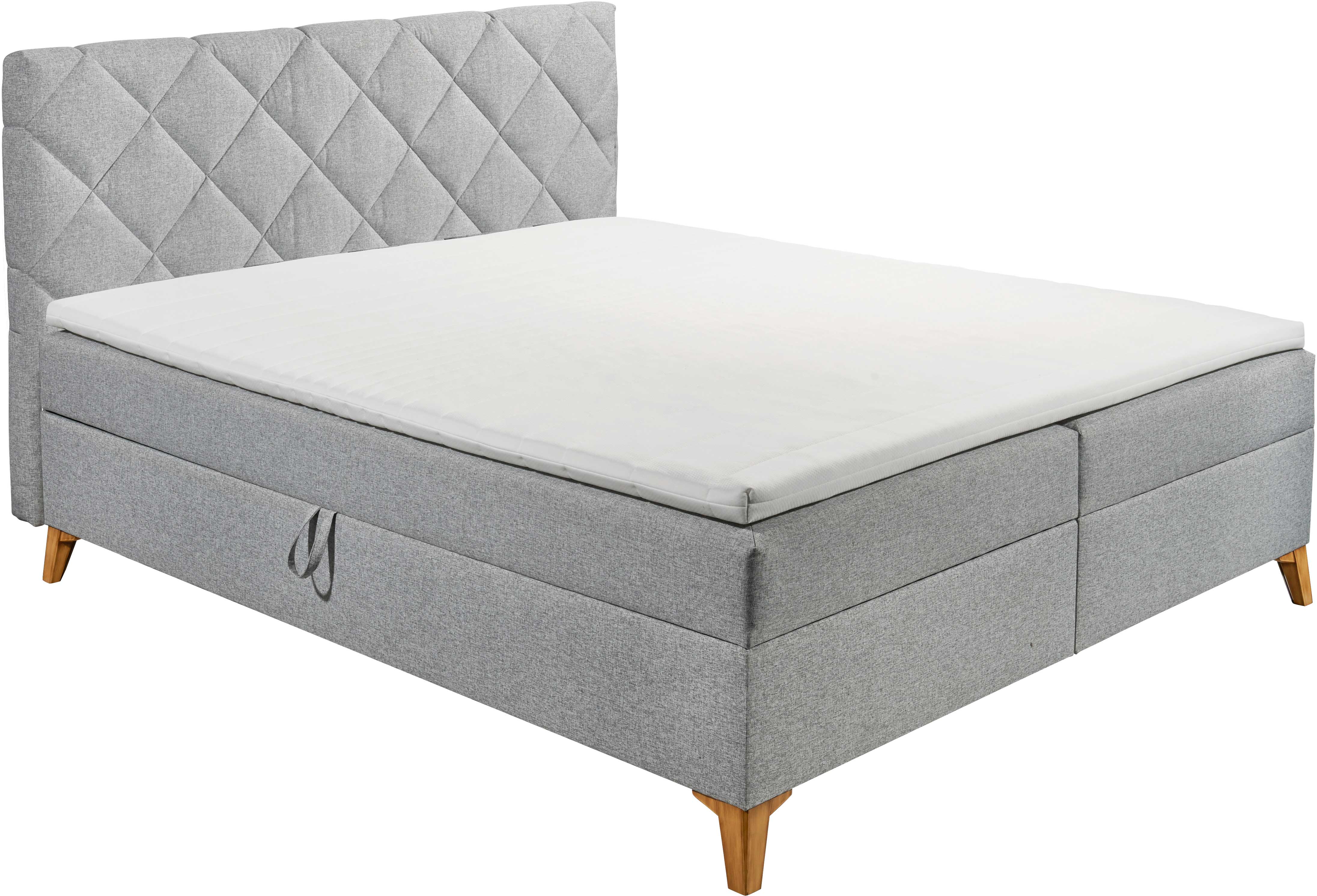 Lit boxspring Redford 160x200cm avec espace de rangement - gris - Image 3