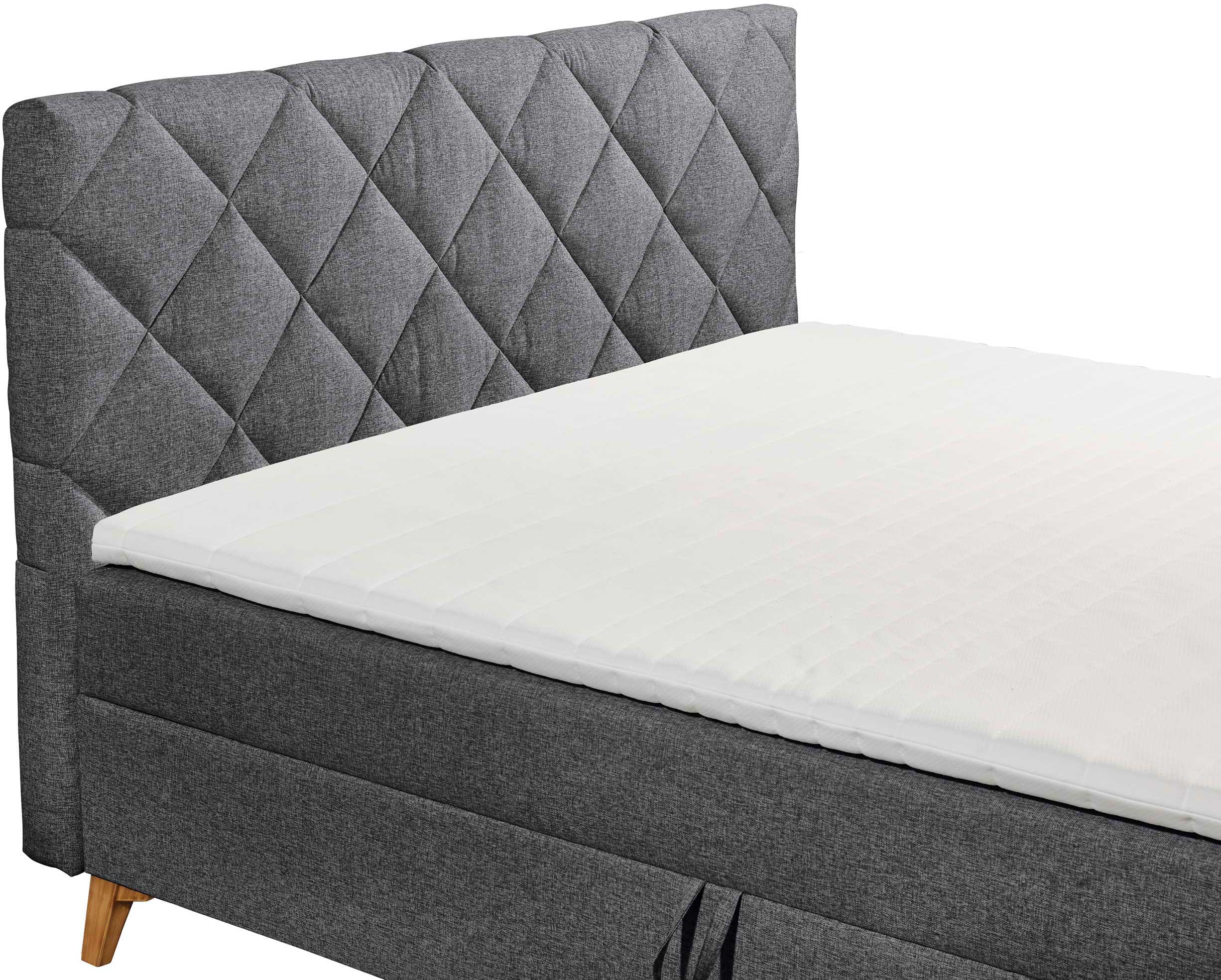Lit boxspring Redford 180x200cm avec espace de rangement - anthracite - Image 2