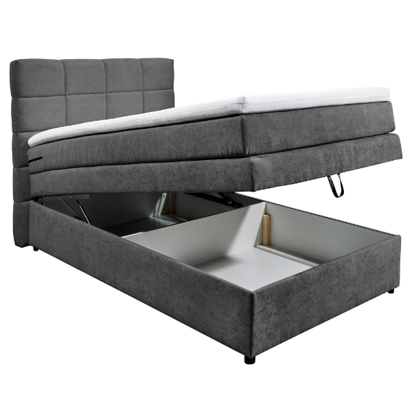 Lit boxspring Tahoe 120x200cm avec espace de rangement - anthracite - Image 5