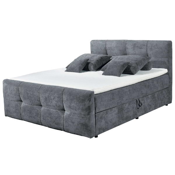 Lit boxspring Winnifred 160x200cm avec espace de rangement - anthracite - Image 5