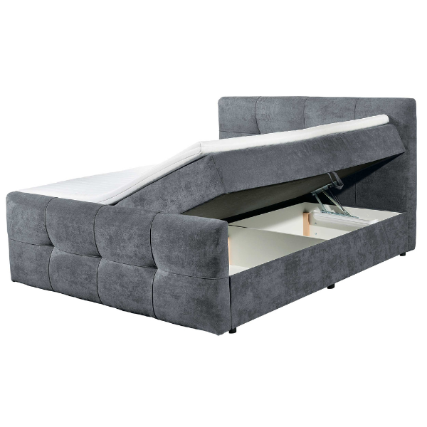 Lit boxspring Winnifred 180x200cm avec espace de rangement - anthracite - Image 6