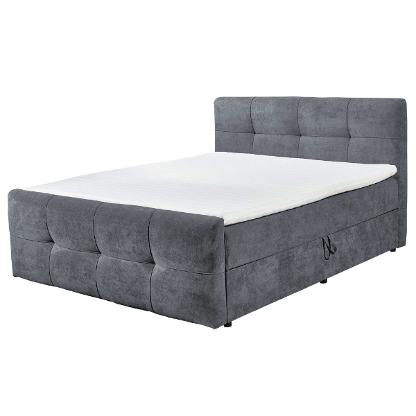Lit boxspring Winnifred 180x200cm avec espace de rangement - anthracite - Image 7