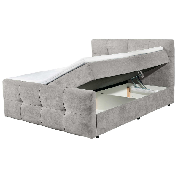 Lit boxspring Winnifred 180x200cm avec espace de rangement - gris - Image 6