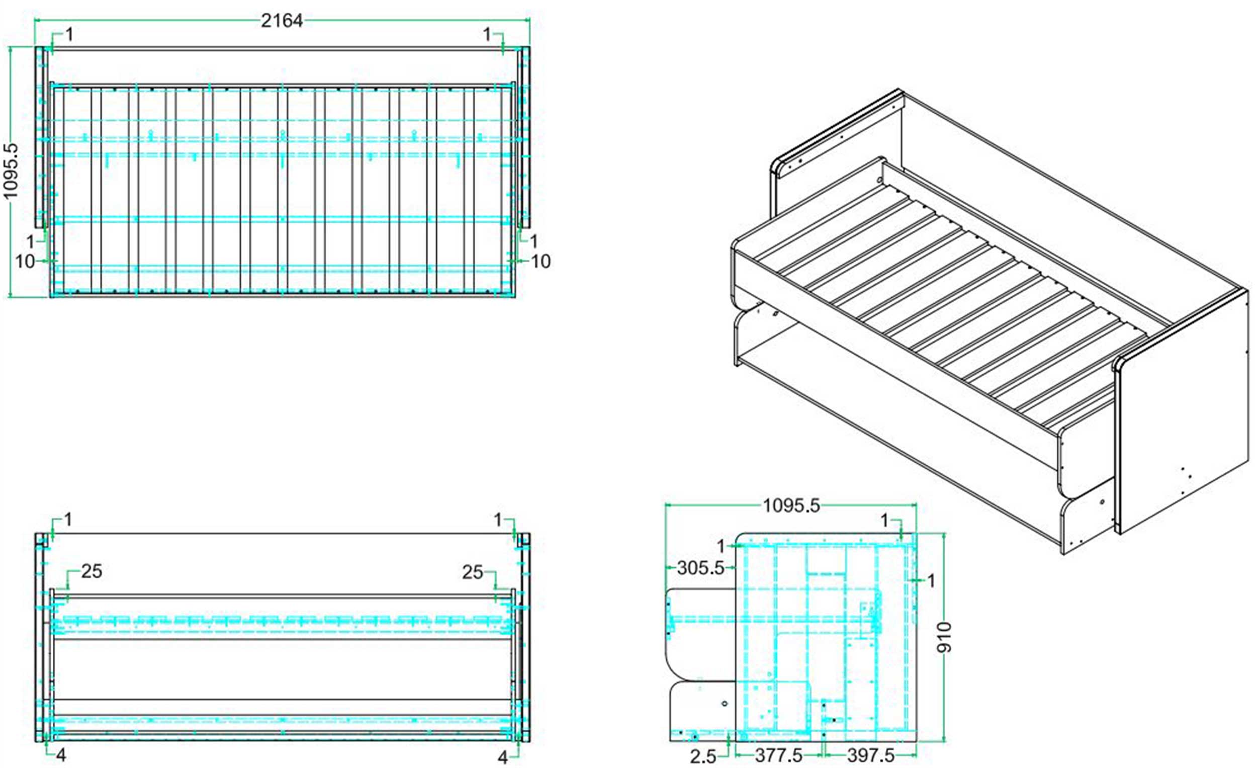 Lit Bureau Denver - blanc - Image 3