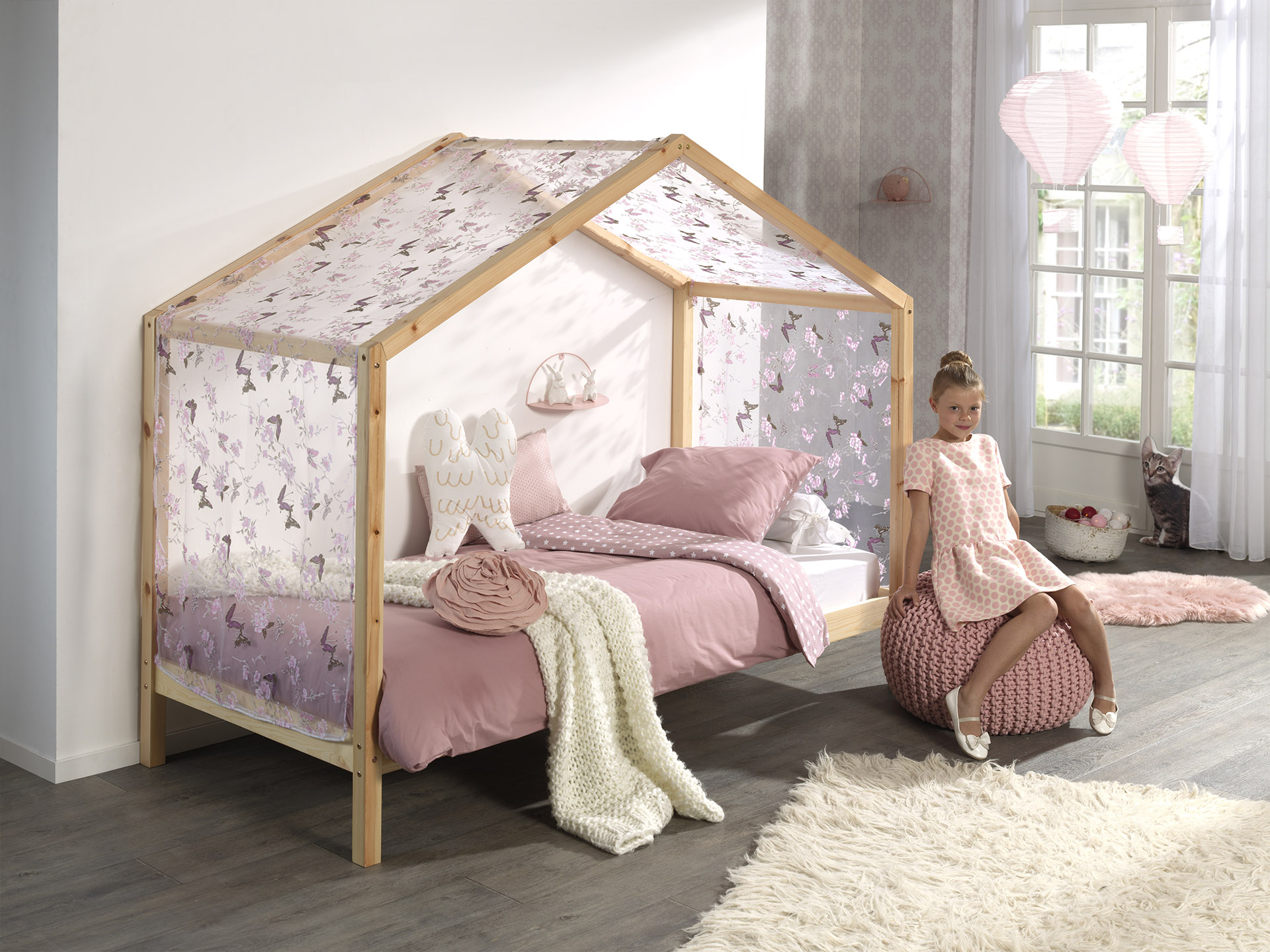 Lit cabane Dallas 3 90x200 - bois pin - Image 6