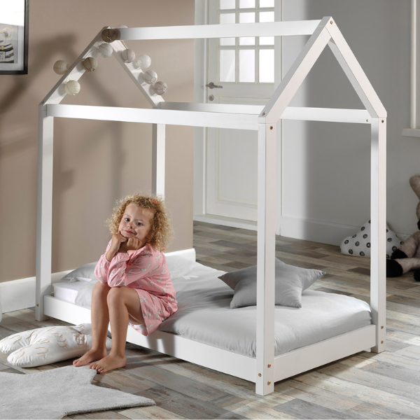 Lit cabane Home 70x140 - blanc