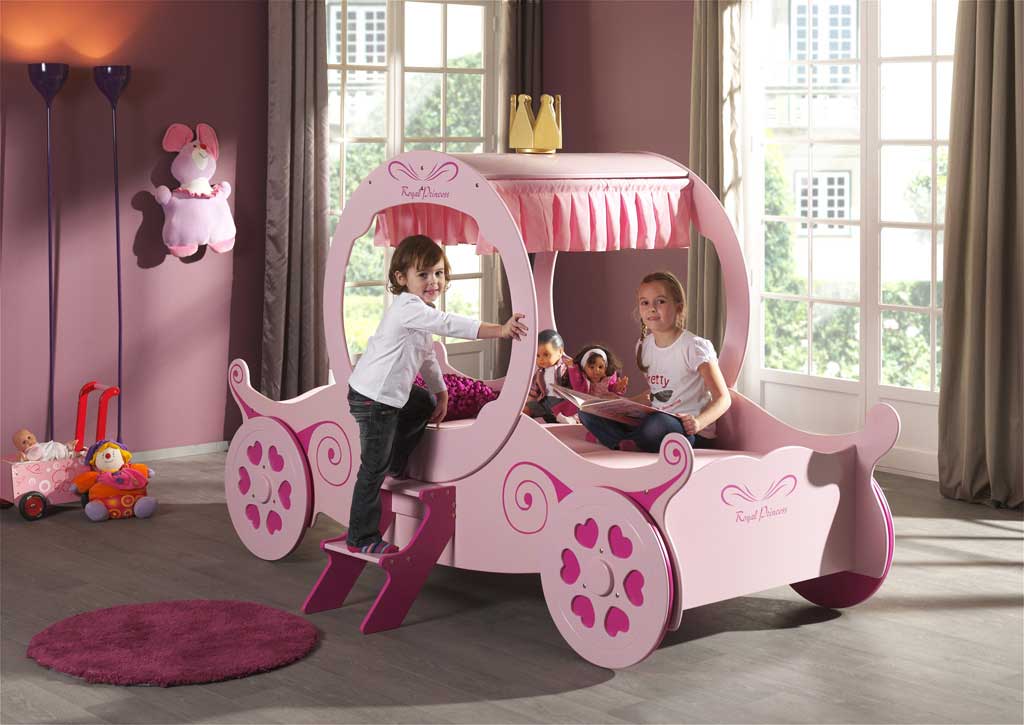 Lit carrosse filles Princesse Kate - rose - Image 2