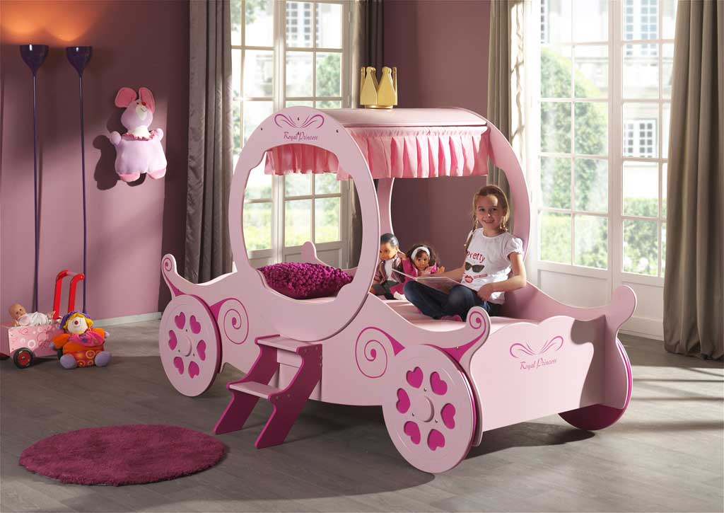 Lit carrosse filles Princesse Kate - rose - Image 5