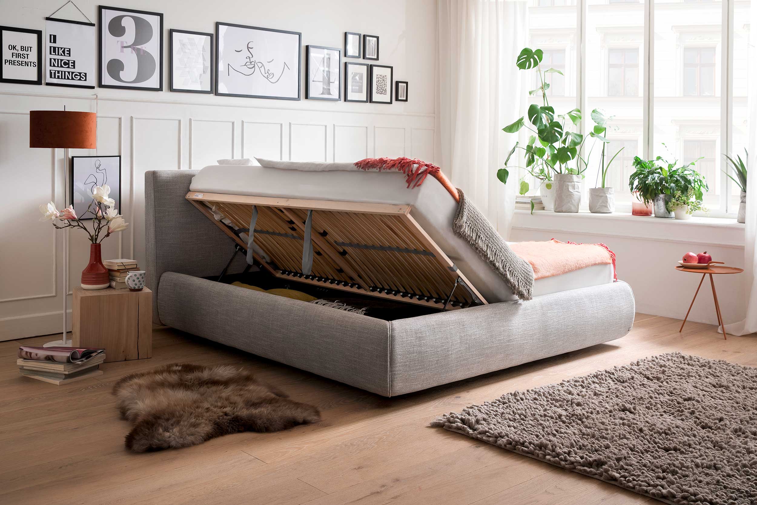 Lit coffre 180x200 - gris clair - Image 6