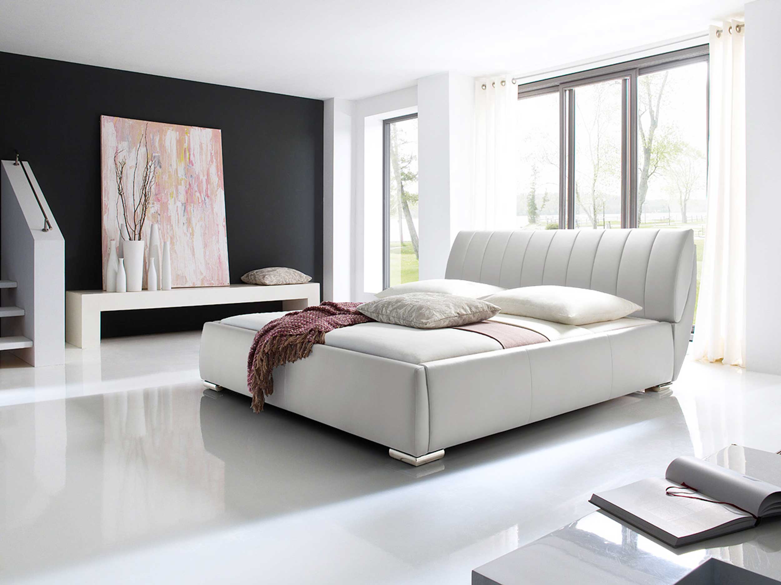 Lit coffre Davos 200x200 kingsize - blanc - Image 4