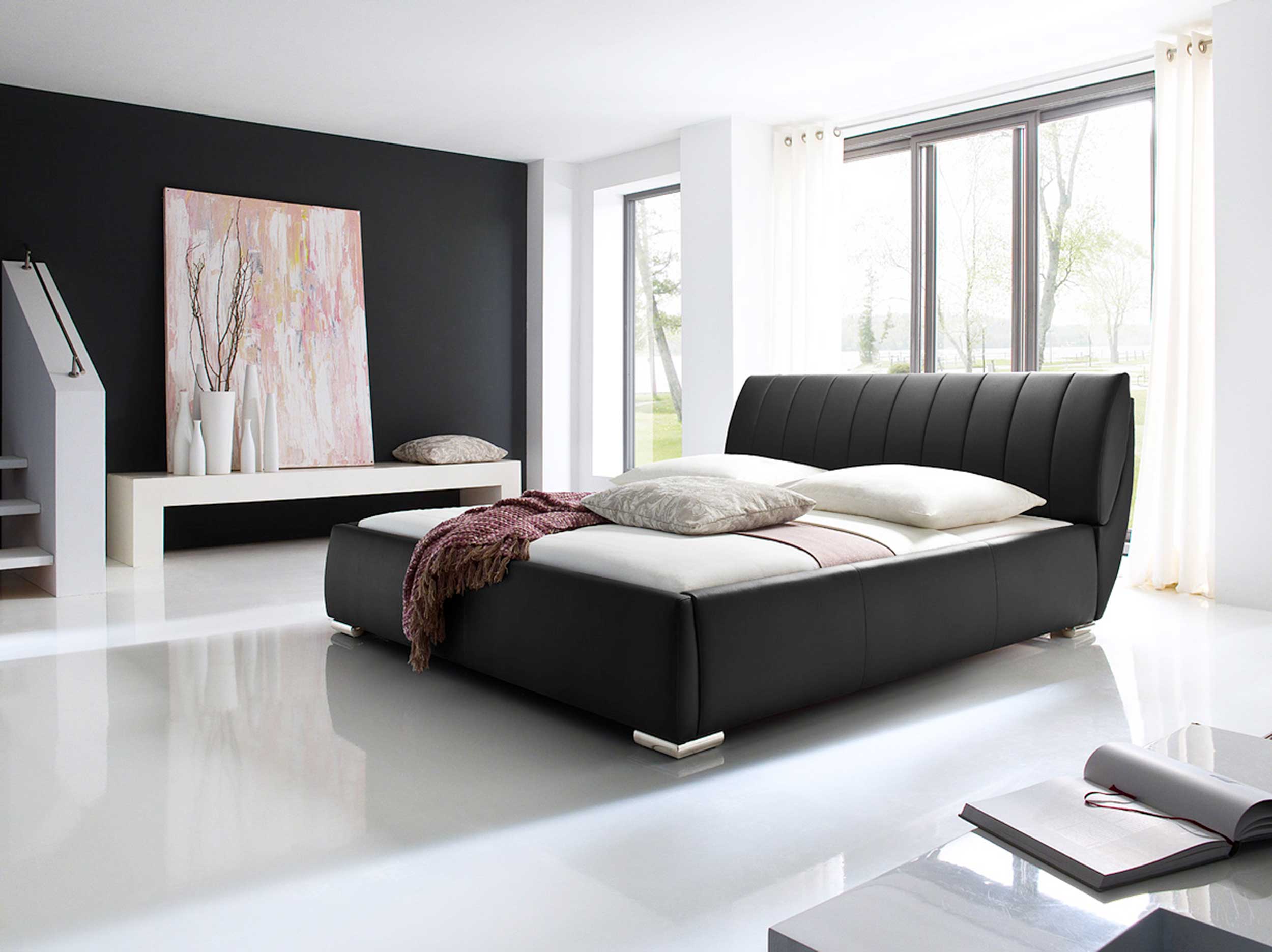 Lit coffre Davos 200x200 kingsize - noir - Image 2