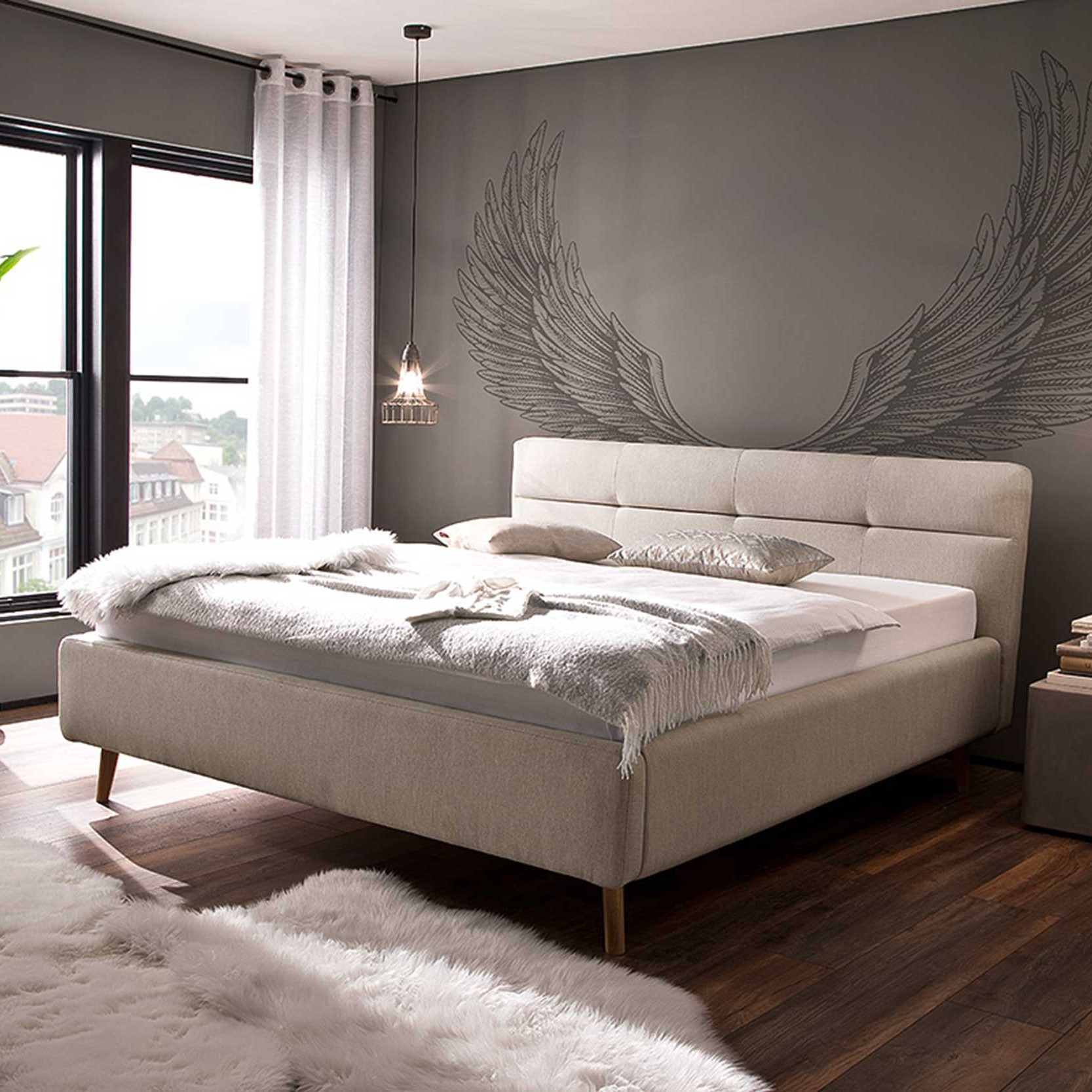 Lit coffre Lode 160x200 - beige