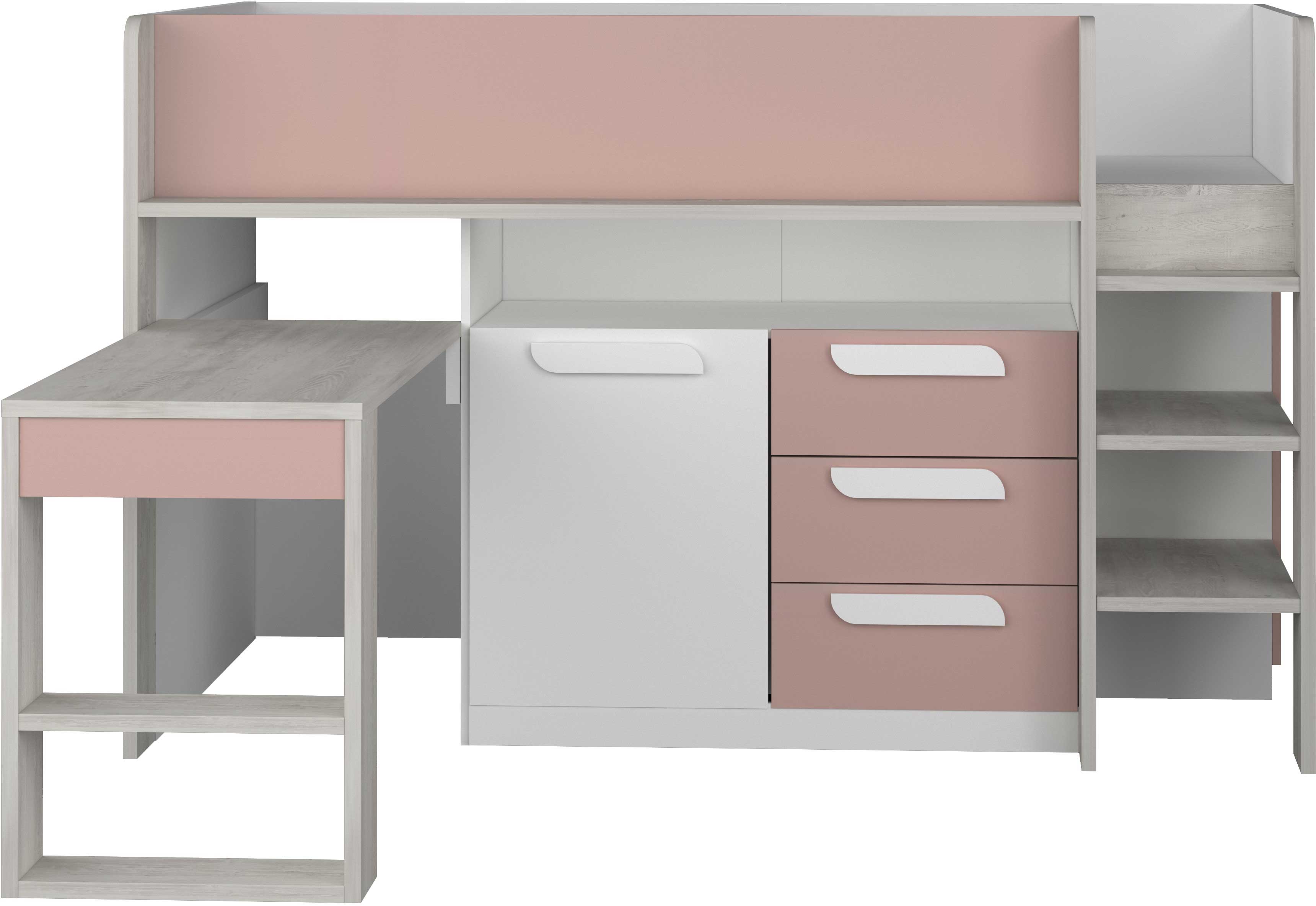 Lit combiné Beau 90x200 avec bureau - vieux rose - Image 3