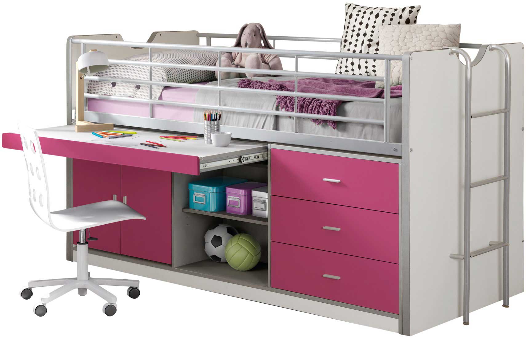 Lit combiné Bonny 95 - fuchsia - Image 4