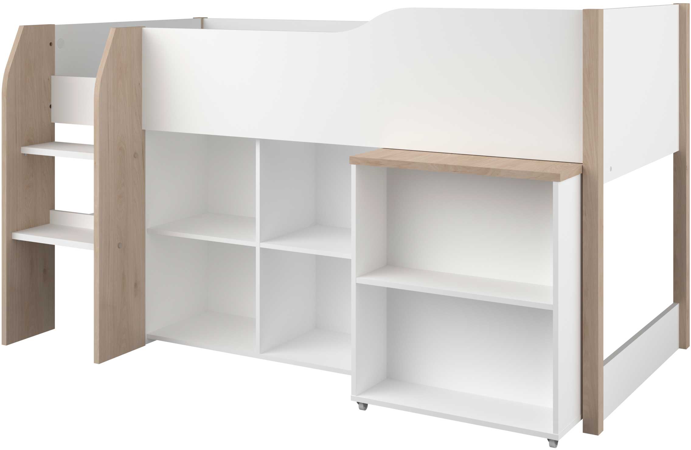 Lit combiné Moscon 90x200 - blanc/chêne - Image 3