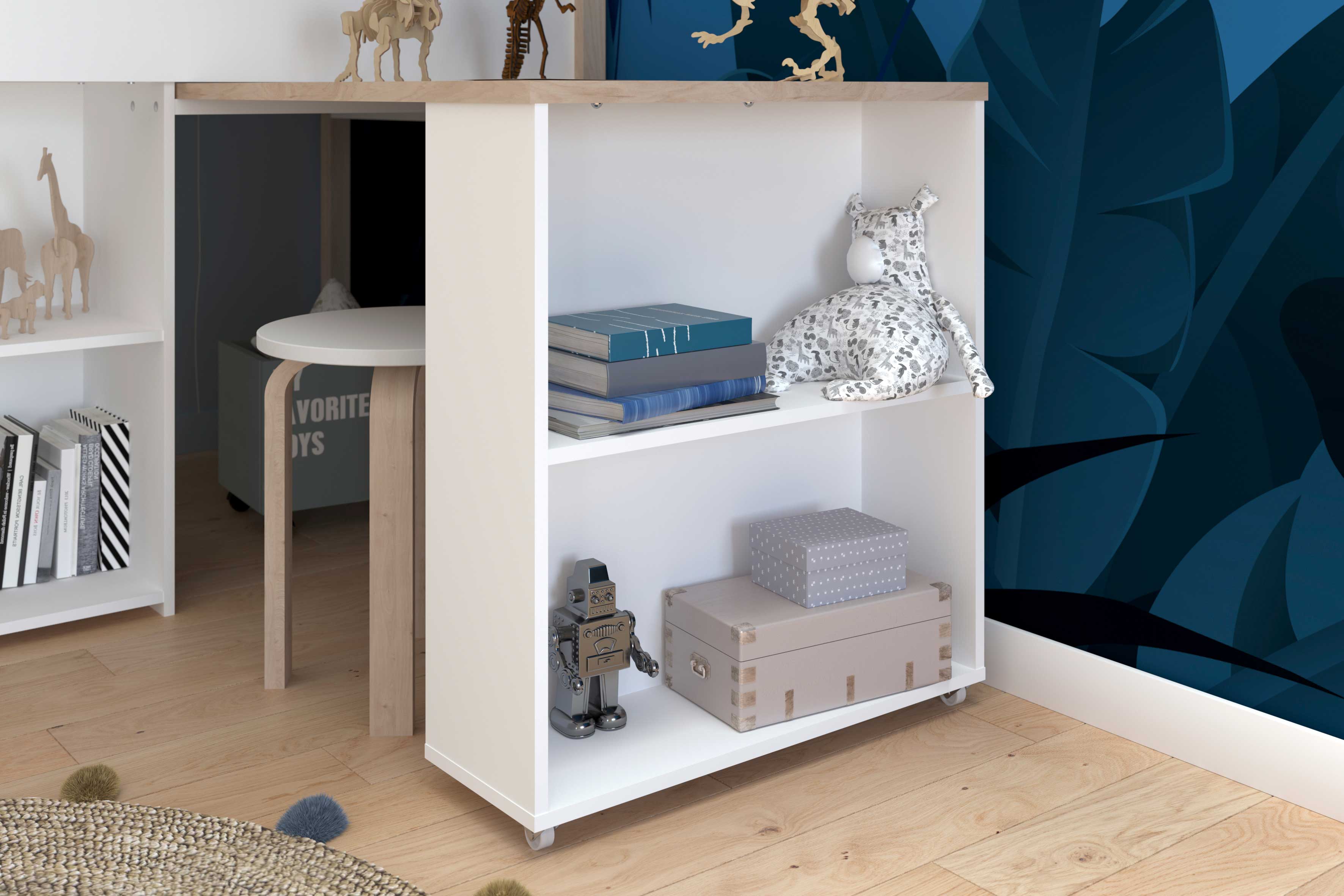 Lit combiné Moscon 90x200 - blanc/chêne - Image 9