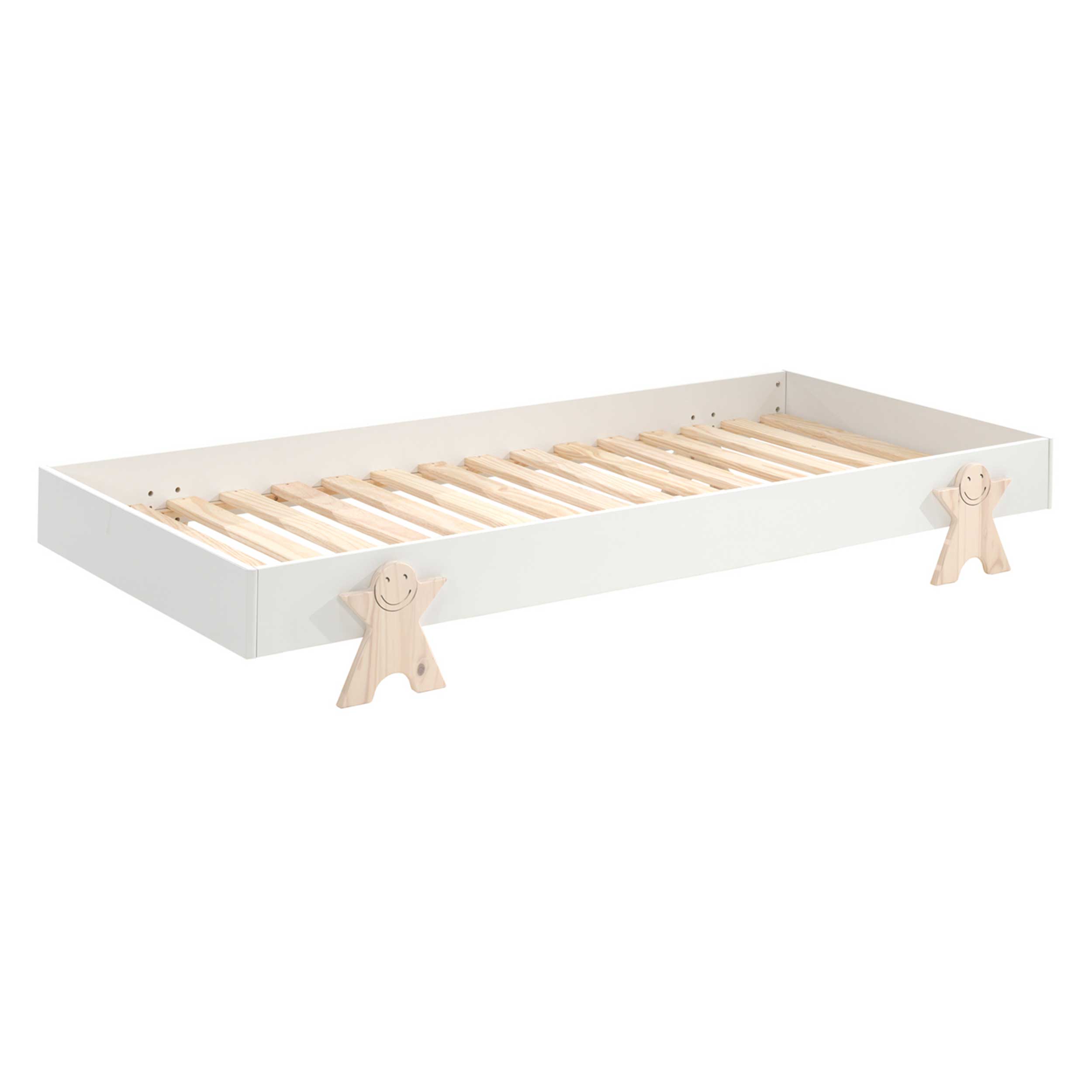 Lit d'enfant Modulo Smiley 90x200 empilable - blanc/bois de pin - Image 5