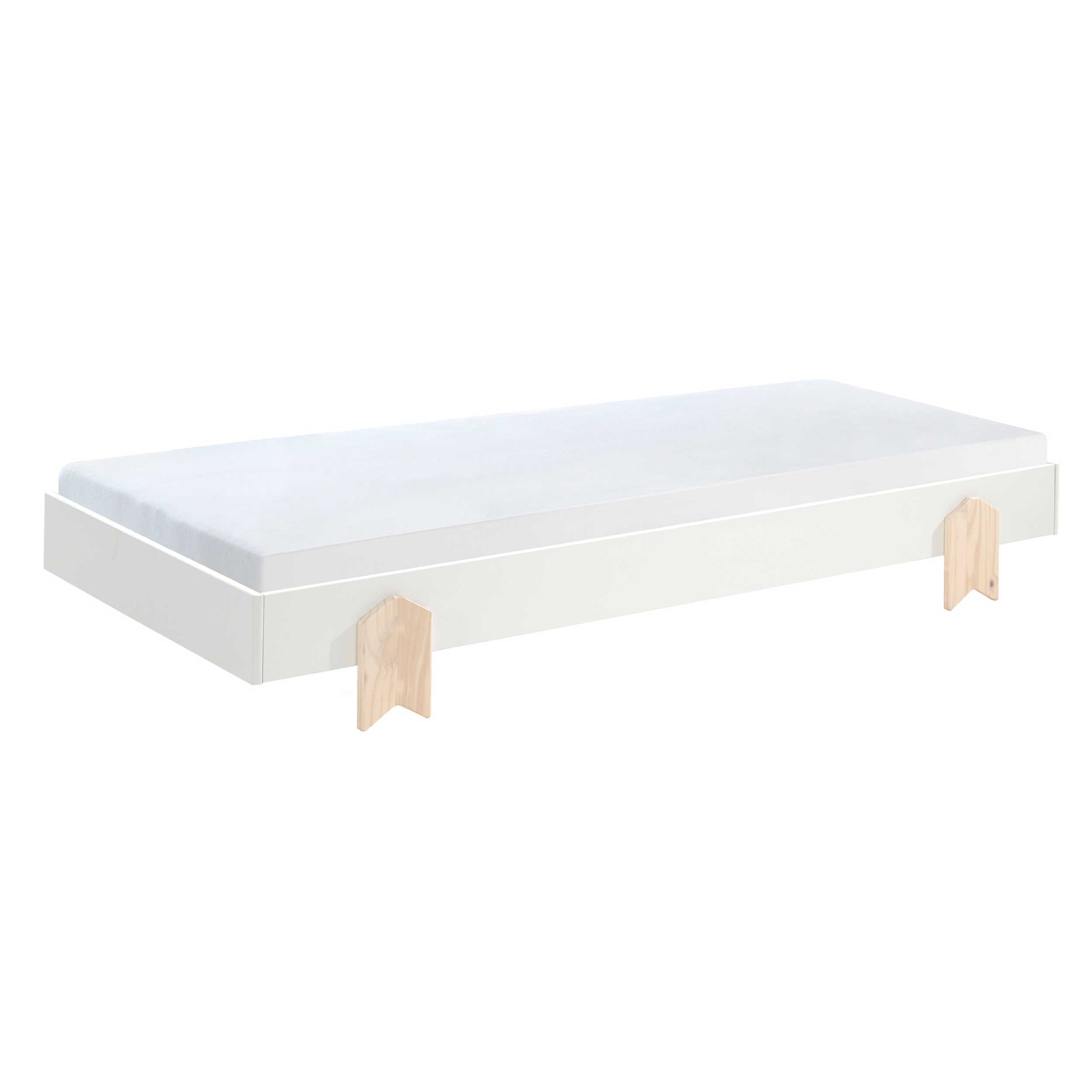 Lit d'enfants Modulo arrow 90x200 empilable ensemble de 3 - blanc/bois de pin - Image 3