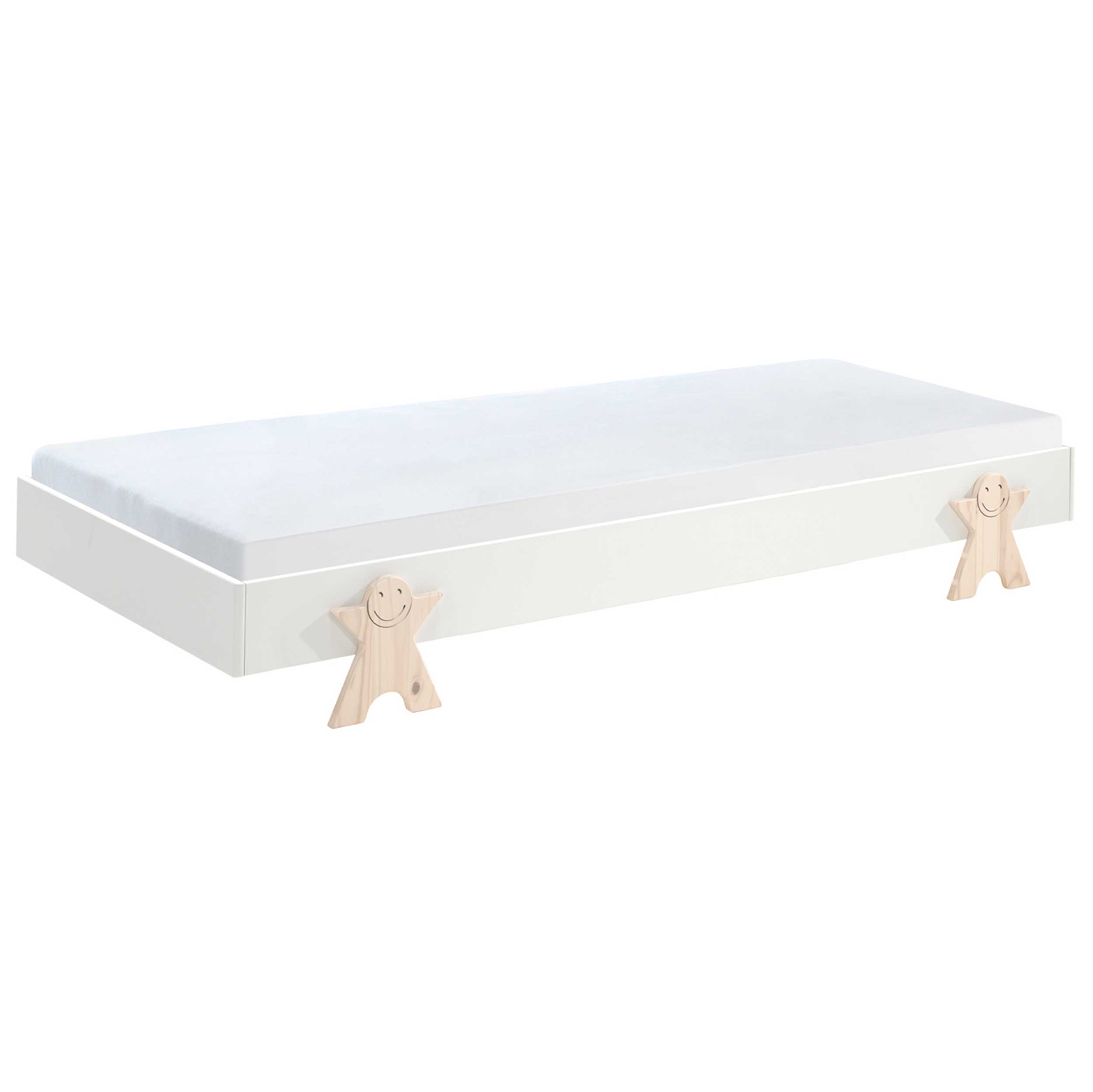 Lit d'enfants Modulo Smiley 90x200 empilable ensemble de 4 - blanc/bois de pin - Image 5