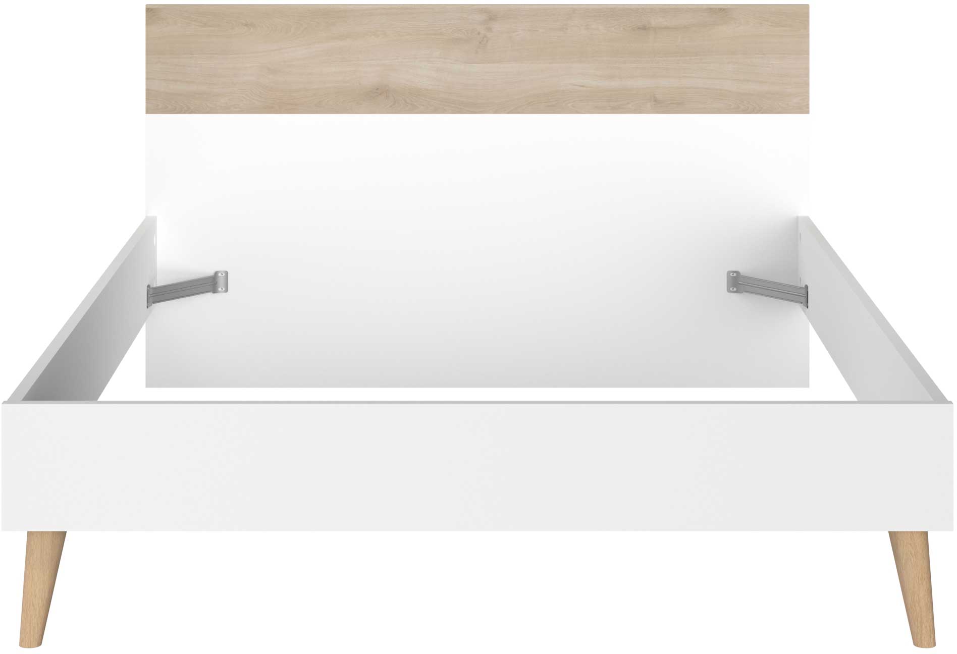 Lit double Hardy 140 x 200 - blanc/chêne - Image 3