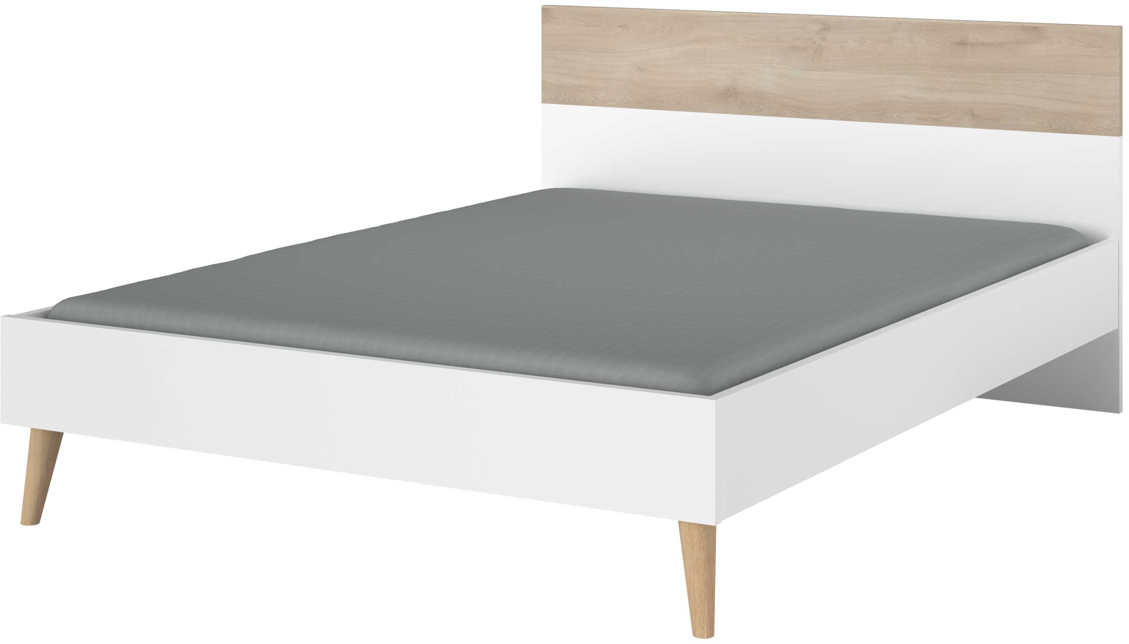 Lit double Hardy 140 x 200 - blanc/chêne - Image 7