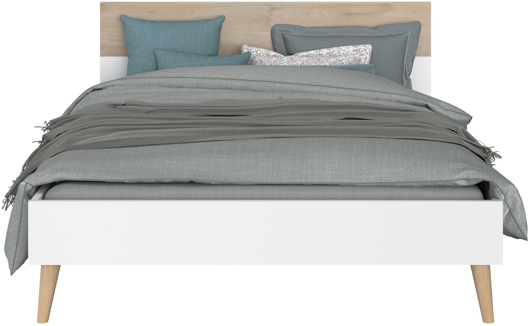 Lit double Hardy 140 x 200 - blanc/chêne - Image 9