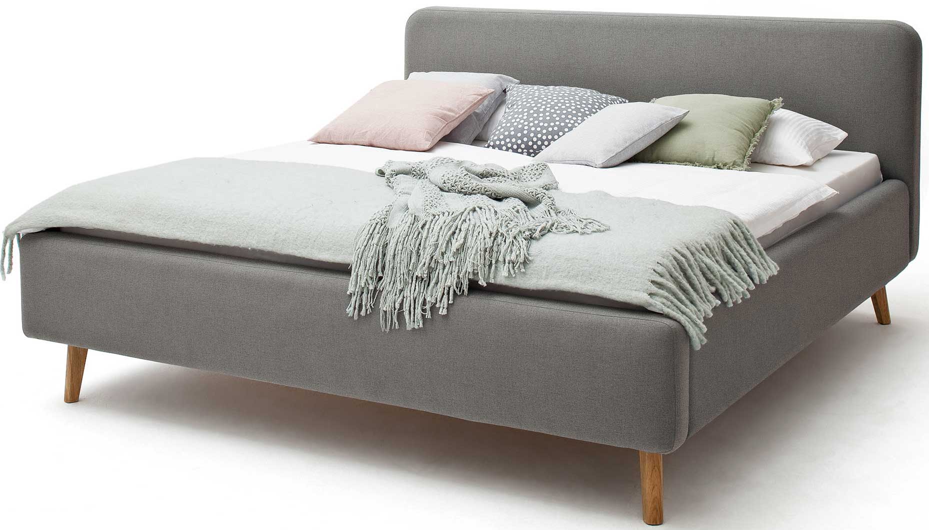 Lit en tissu Tony 160x200 - gris clair - Image 2