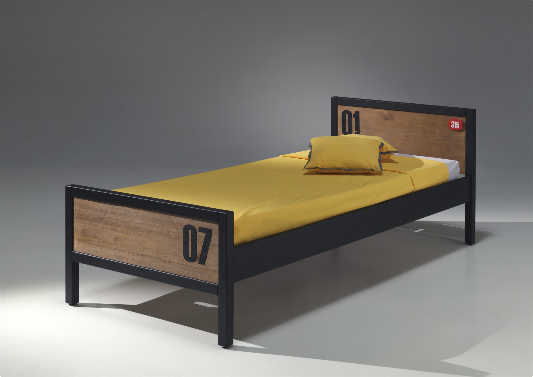 Lit enfant Alex Industriel 90x200 cm - brun/noir - Image 3