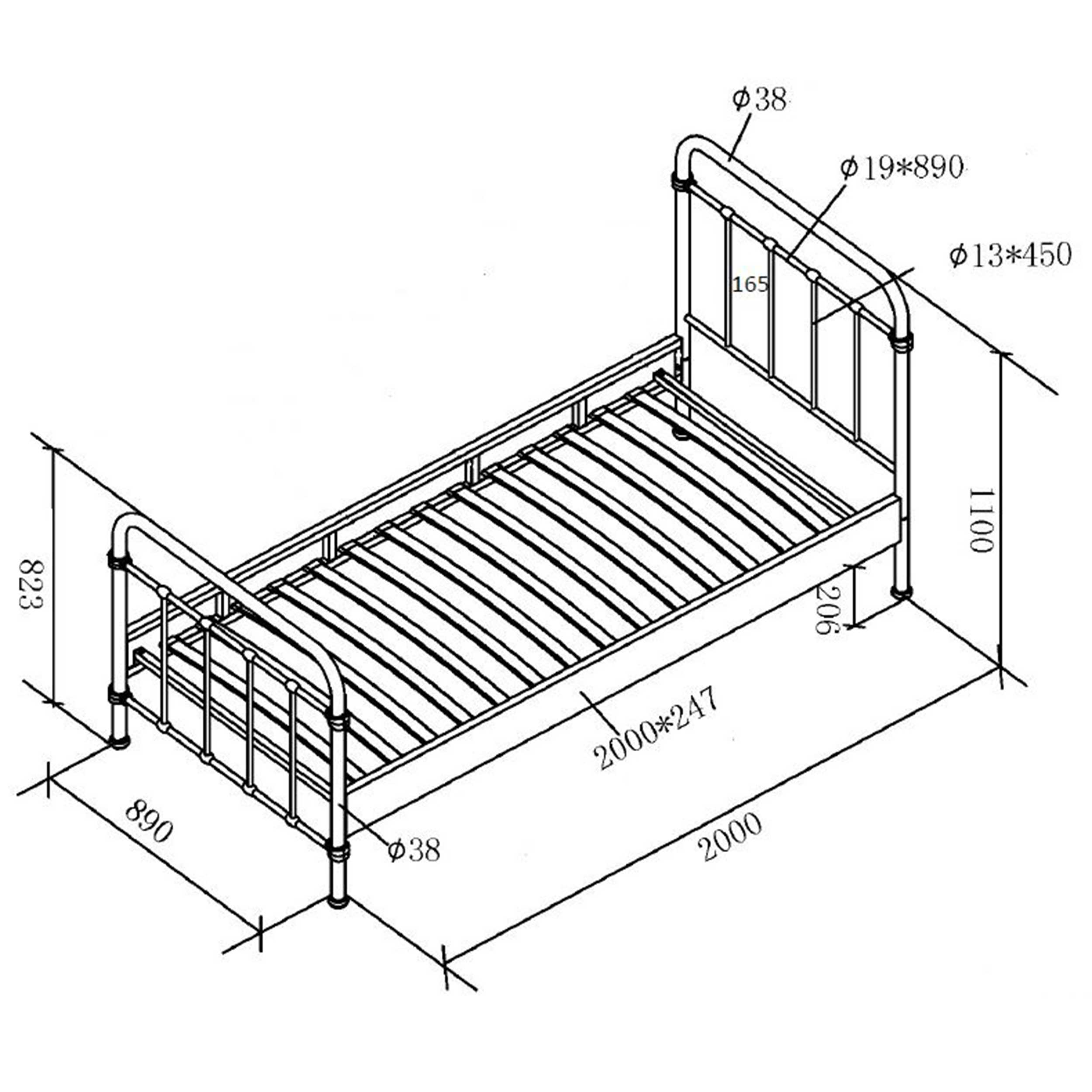 Lit enfant New York 90x200cm métal - blanc - Image 3