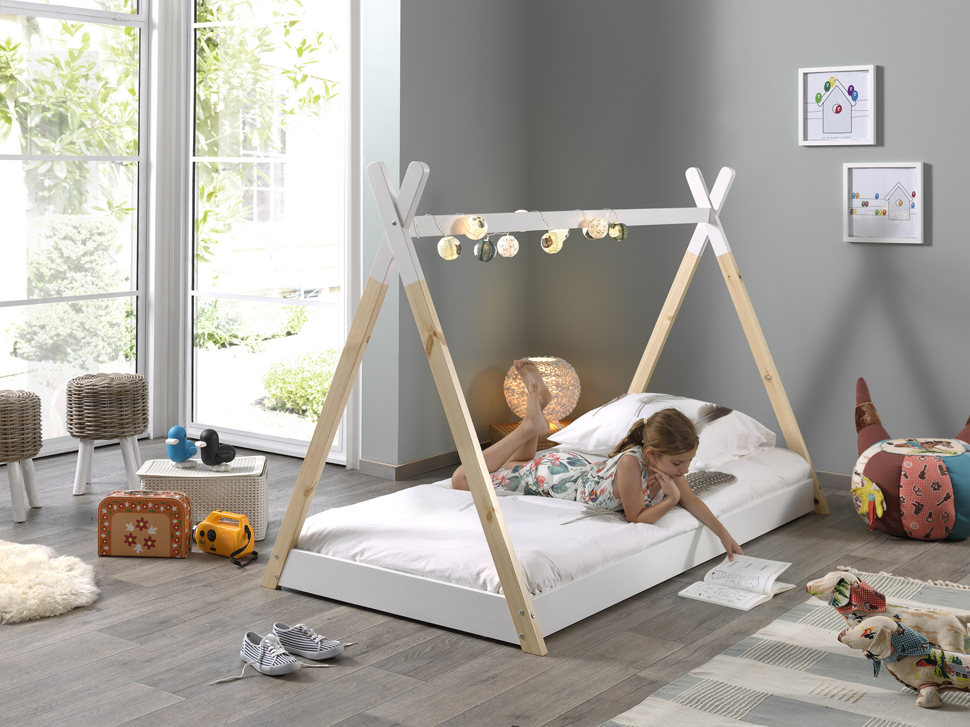 Lit enfant tipi 90x200 - bois pin massif - Image 9